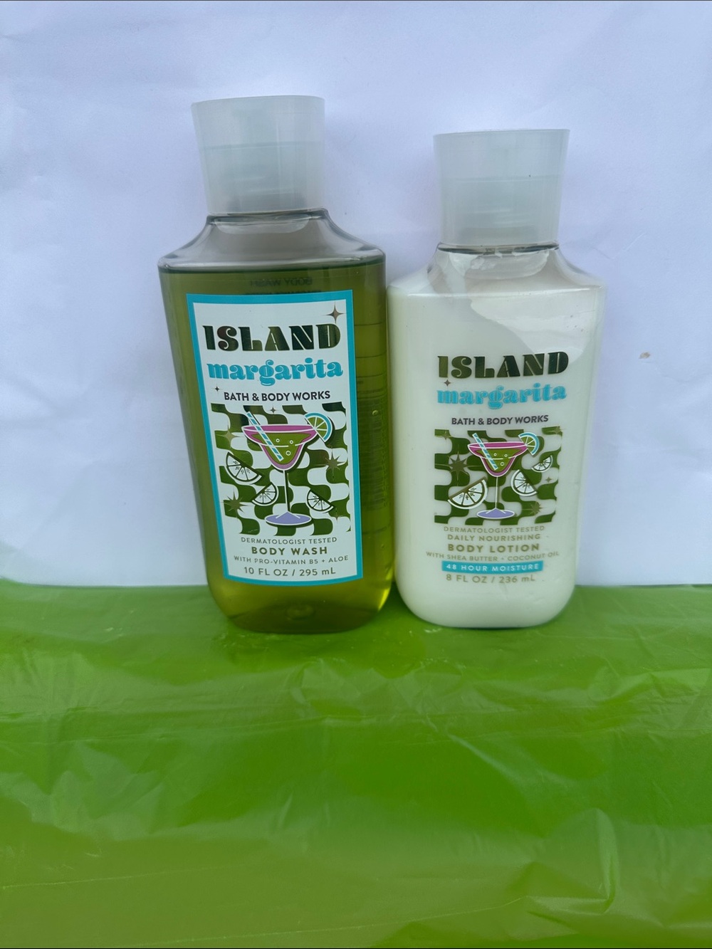 Bath & Body Works Island Margarita Body Wash & Lotion - Green & White